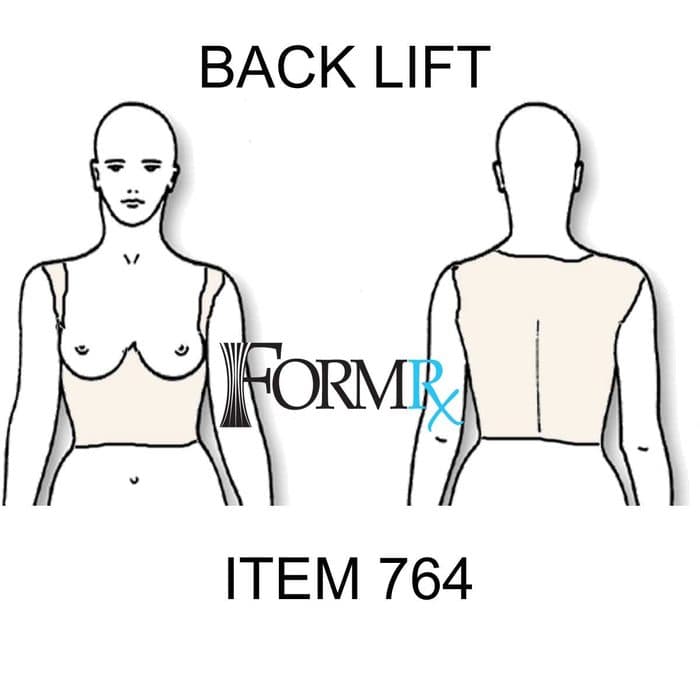 Line drawing showing back lift compression coverage, item 764